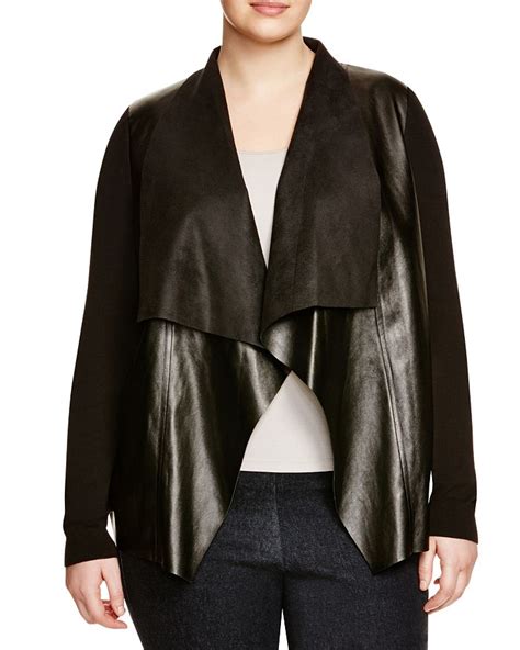 Michael Kors Faux Leather Drape Cardigan 